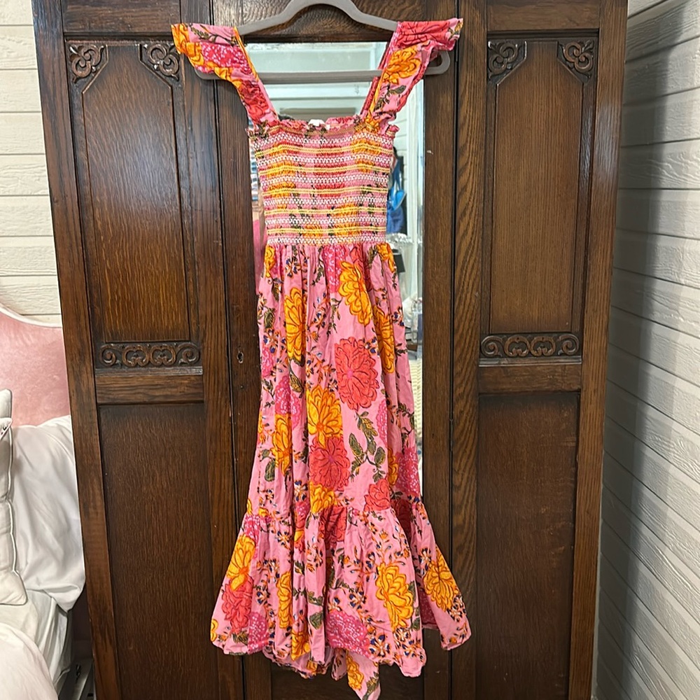 Pink and yellow ladies sundress size M